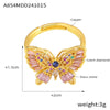 Wholesale Women's Geometric Butterfly Shape Copper Ring With Electroplating And Diamond Design Sense Fashion Style