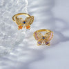 Wholesale Women's Geometric Butterfly Shape Copper Ring With Electroplating And Diamond Design Sense Fashion Style
