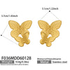 Wholesale Women's Geometric Butterfly Texture Stainless Steel Goldplated Earrings Niche Highend Design