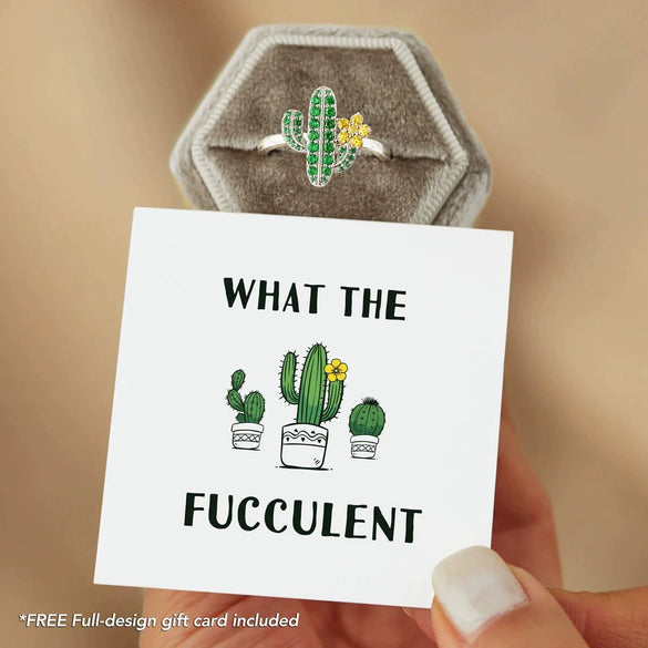 Wholesale Women's Geometric Cactus Tree Ring 925 Sterling Silver Green Zircon Electroplated