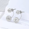 Wholesale Women's Geometric Cartoon Style S925 Sterling Silver Stud Earrings With Inlaid Crystal