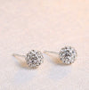 Wholesale Women's Geometric Cartoon Style S925 Sterling Silver Stud Earrings With Inlaid Crystal
