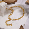 Wholesale Women's Geometric Casual Style Oneword Tassel Pendant Necklace With 18K Real Gold Pvd Furnace Vacuum Plating