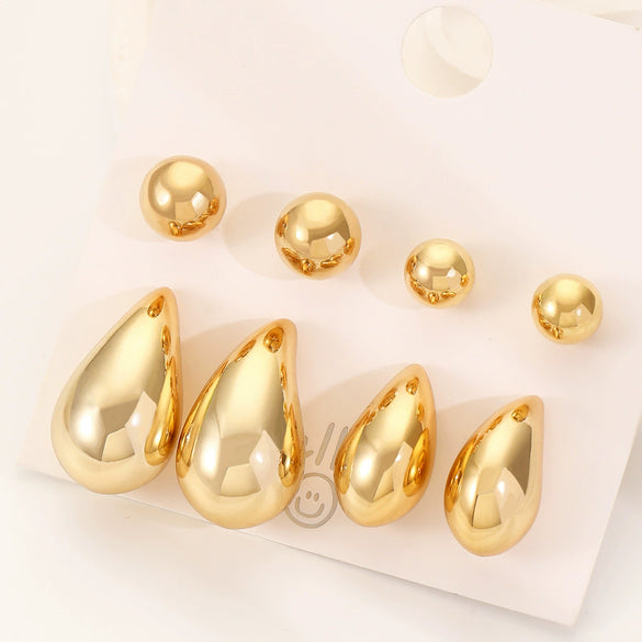 Wholesale Women's Geometric Ccb Electroplated Earrings