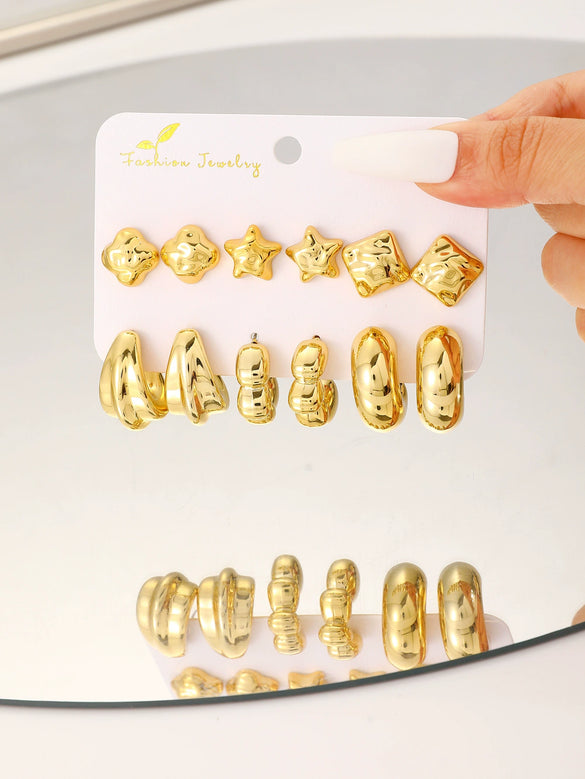 Wholesale Women's Geometric Ccb Electroplated Earrings