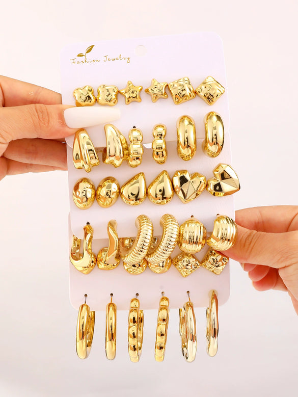 Wholesale Women's Geometric Ccb Electroplated Earrings