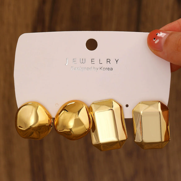 Wholesale Women's Geometric Ccb Electroplated Earrings