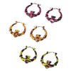 Wholesale Women's Geometric Circle And Leopard Print Alloy Electroplated Stainless Steel Earrings