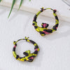 Wholesale Women's Geometric Circle And Leopard Print Alloy Electroplated Stainless Steel Earrings