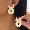 Wholesale Women's Geometric Circle Moon Alloy Electroplated Earrings With Stainless Steel Ear Needles