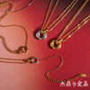 Wholesale Women's Geometric Circle Pattern Titanium Steel And Stainless Steel Electroplated Necklace And Bracelet Jewelry Set