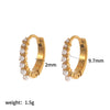 Wholesale Women's Geometric Circle Stainless Steel Diamondencrusted Hoop Earrings With Vacuum Plating In The Furnace
