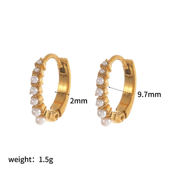 Wholesale Women's Geometric Circle Stainless Steel Diamondencrusted Hoop Earrings With Vacuum Plating In The Furnace