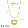 Wholesale Women's Geometric Circle Stainless Steel 18K Gold Plated Stackable Pendant With Snake Chain
