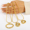 Wholesale Women's Geometric Circle Stainless Steel 18K Gold Plated Stackable Pendant With Snake Chain