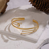 Wholesale Women's Geometric Cold Style Stainless Steel Gold Plated Bracelet Jewelry