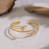 Wholesale Women's Geometric Cold Style Stainless Steel Gold Plated Bracelet Jewelry
