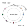 Wholesale Women's Geometric Colored Diamond Stainless Steel Titanium Steel Bracelet With 18K Vacuum Gold Plated Electroplating Treatment