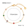 Wholesale Women's Geometric Colored Diamond Stainless Steel Titanium Steel Bracelet With 18K Vacuum Gold Plated Electroplating Treatment