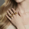 Wholesale Women's Geometric Commashaped Water Drop Open Ring Stainless Steel 18K Gold Plated