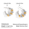 Wholesale Women's Geometric Contrasting Color Twist Earrings In Stainless Steel With Electroplating