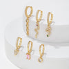 Wholesale Women's Geometric Copper Earrings Inlaid Zircon With Snake And Animal Patterns