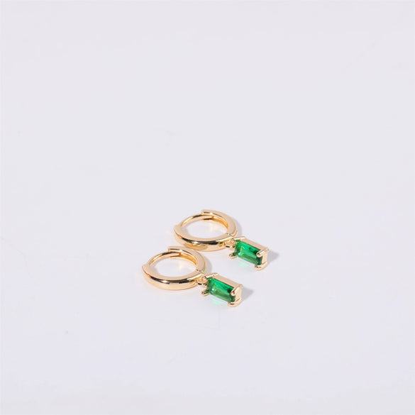 Wholesale Women's Geometric Copper Earrings With Diamond Design And High Color Retention