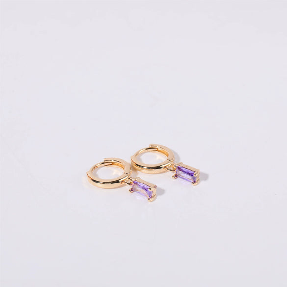 Wholesale Women's Geometric Copper Earrings With Diamond Design And High Color Retention