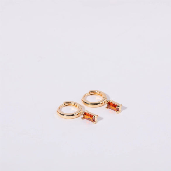 Wholesale Women's Geometric Copper Earrings With Diamond Design And High Color Retention