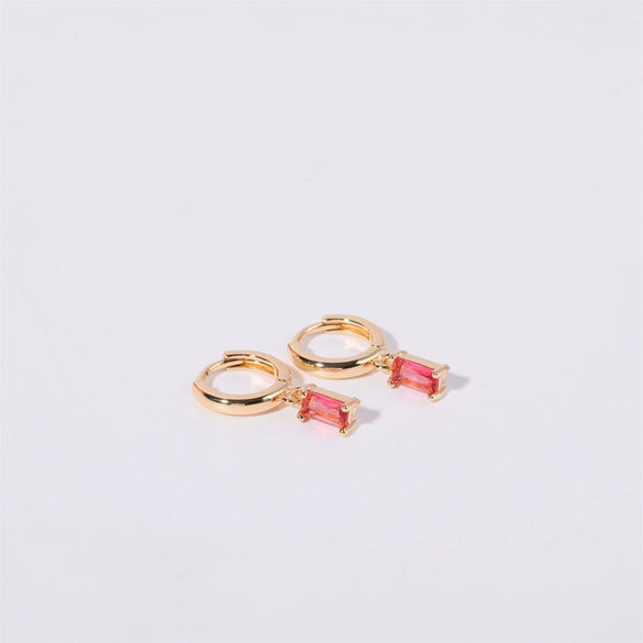 Wholesale Women's Geometric Copper Earrings With Diamond Design And High Color Retention