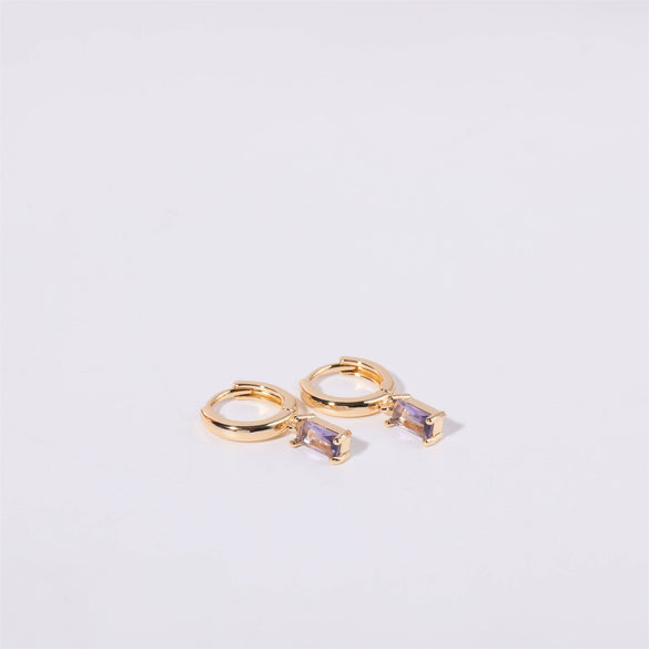 Wholesale Women's Geometric Copper Earrings With Diamond Design And High Color Retention