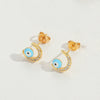 Wholesale Women's Geometric Copper Earrings With Facial Features And Expressions Style And Electroplating Treatment