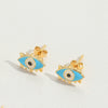Wholesale Women's Geometric Copper Earrings With Facial Features And Expressions Style And Electroplating Treatment