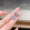 Wholesale Women's Geometric Copper Earrings With Silver Needles And Electroplating