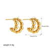 Wholesale Women's Geometric Copper Earrings With Striped Texture Electroplated In Fashion Style