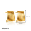 Wholesale Women's Geometric Copper Earrings With Striped Texture Electroplated In Fashion Style