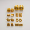 Wholesale Women's Geometric Copper Earrings With Striped Texture Electroplated In Fashion Style