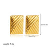 Wholesale Women's Geometric Copper Earrings With Striped Texture Electroplated In Fashion Style