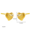 Wholesale Women's Geometric Copper Earrings With Striped Texture Electroplated In Fashion Style