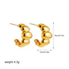 Wholesale Women's Geometric Copper Earrings With Striped Texture Electroplated In Fashion Style