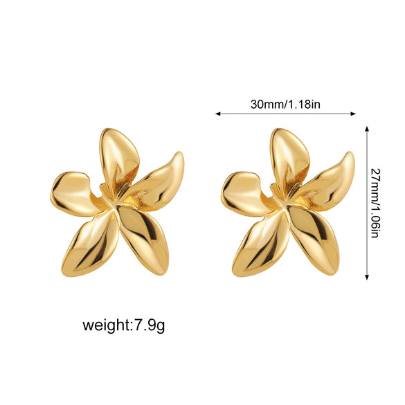 Wholesale Women's Geometric Copper Earrings With Striped Texture Electroplated In Fashion Style