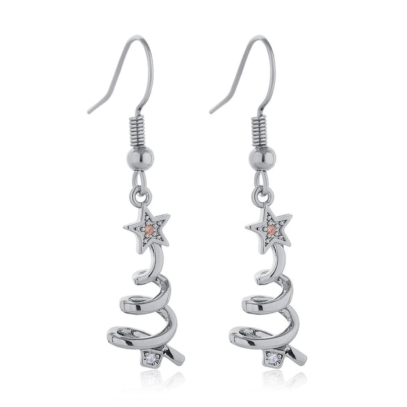 Wholesale Women's Geometric Copper Electroplated Christmas Earrings With 925 Silver Ear Needles