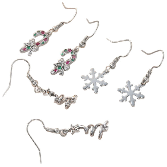 Wholesale Women's Geometric Copper Electroplated Christmas Earrings With 925 Silver Ear Needles