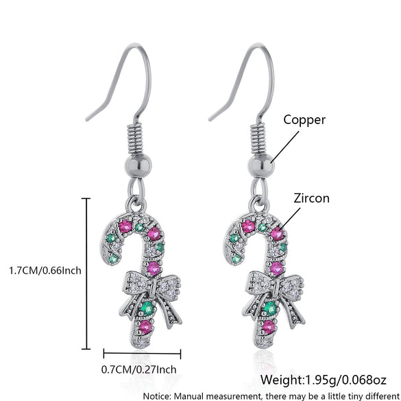 Wholesale Women's Geometric Copper Electroplated Christmas Earrings With 925 Silver Ear Needles