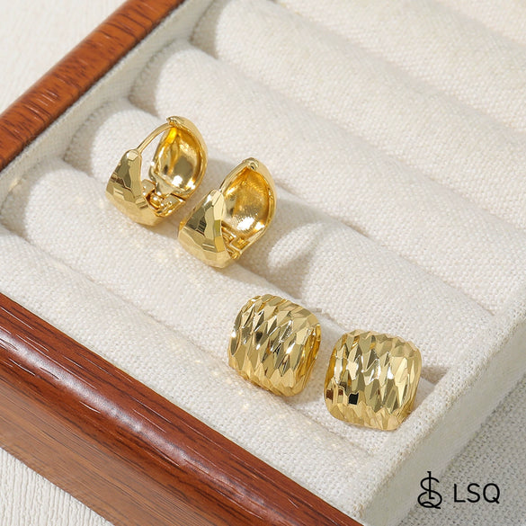 Wholesale Women's Geometric Copper Electroplated Diamond Earrings