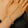 Wholesale Women's Geometric Copper Electroplated Imitation Zircon Sequin Tassel Finger Bracelet Jewelry