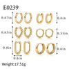 Wholesale Women's Geometric Copper Electroplated Light Luxury Gold Pigment Earrings Jewelry