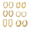 Wholesale Women's Geometric Copper Electroplated Light Luxury Gold Pigment Earrings Jewelry