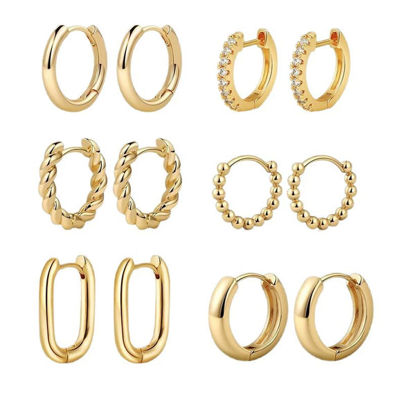 Wholesale Women's Geometric Copper Electroplated Light Luxury Gold Pigment Earrings Jewelry