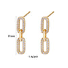 Wholesale Women's Geometric Copper Gold Plated Interlocking Zircon Microset Earrings